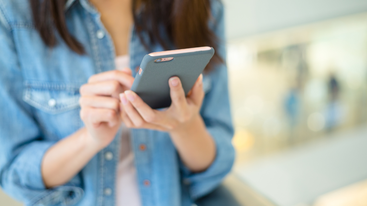 woman on her phone